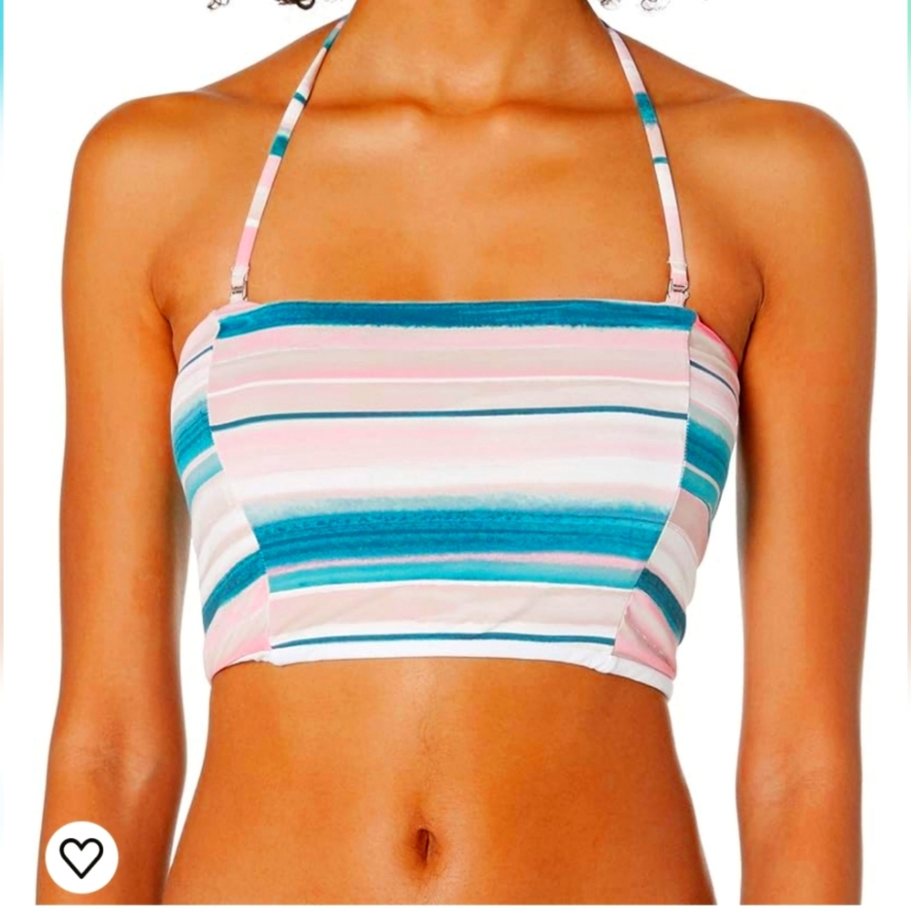 NWT The Bikini lab pink and teal midkini bikini top
